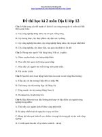 Đề kiểm tra học kỳ 2 môn địa lí lớp 12