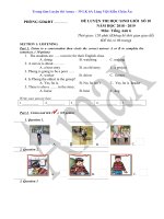 Đề luyện thi học sinh giỏi Tiếng anh 6 - Đề 10 - Năm học 2018-2019