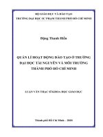 Quản Lý Hoạt Động Đào Tạo Ở Trường Đại Học Tài Nguyên Và Môi Trường Thành Phố Hồ Chí Minh