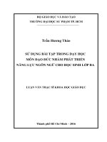 Sử Dụng Bài Tập Trong Dạy Học Môn Đạo Đức Nhằm Phát Triển Năng Lực Ngôn Ngữ Cho Học Sinh Lớp Ba