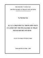 Sự Lựa Chọn Đối Tác Trong Hôn Nhân Của Sinh Viên Trường Đại Học Sư Phạm Thành Phố Hồ Chí Minh