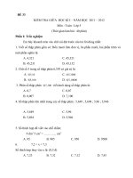 Bộ đề kiểm tra giữa học kỳ I - Tài liệu môn Toán 5 (P2) - hoc360.net