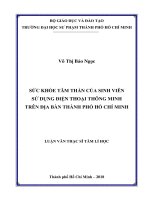 Sức Khỏe Tâm Thần Của Sinh Viên Sử Dụng Điện Thoại Thông Minh Trên Địa Bàn Thành Phố Hồ Chí Minh
