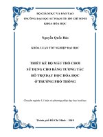 Thiết Kế Bộ Mẫu Trò Chơi Sử Dụng Cho Bảng Tương Tác Hỗ Trợ Dạy Học Hóa Học Ở Trường Phổ Thông