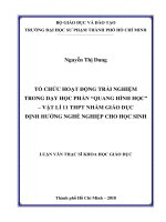 Tổ chức hoạt động trải nghiệm trong dạy học phần quang hình học   vật lí 11 THPT nhằm giáo dục định hướng nghề nghiệp cho học sinh​ 