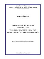 Biện Pháp Giáo Dục Tình Cảm Cho Trẻ 5 - 6 Tuổi Thông Qua Hoạt Động Ngoài Trời Tại Một Số Trường