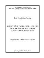 Quản Lí Công Tác Học Sinh - Sinh Viên Ở Các Trường Trung Cấp Nghề Tại Thành Phố Hồ Chí Minh