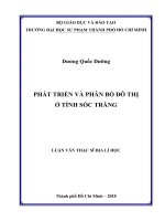 Phát Triển Và Phân Bố Đô Thị Ở Tỉnh Sóc Trăng