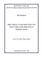 Thực Trạng Và Giải Pháp Nâng Cao Chất Lượng Cuộc Sống Dân Cư Tỉnh Bắc Giang