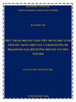 Thực trạng đội ngũ giáo viên trung học cơ sở tỉnh sóc trăng hiện nay và định hướng kế hoạch đào tạo bồi dưỡng đội ngũ này đến năm 2010​ 