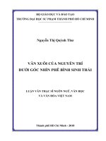 Văn xuôi của nguyễn trí dưới góc nhìn phê bình sinh thái 