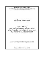 Phát Triển Đội Ngũ Viên Chức Hành Chính Đáp Ứng Yêu Cầu Đổi Mới Giáo Dục Tại Trường Đại Học Sài Gòn