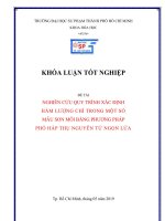 Nghiên Cứu Quy Trình Xác Định Hàm Lượng Chì Trong Một Số Mẫu Son Môi Bằng Phương Pháp Phổ Hấp Thụ