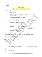 Căn thức. Các phép biến đổi căn thức (Chuyên đề bồi dưỡng HSG Toán 9)