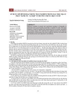 Áp dụng mô hình hoạt động trải nghiệm trong dạy học Địa lí phần “Kinh tế - Xã hội” ở trường trung học cơ sở