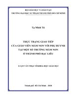 Thực Trạng Giao Tiếp Của Giáo Viên Mầm Non Với Phụ Huynh Tại Một Số Trường Mầm Non Ở Thành Phố