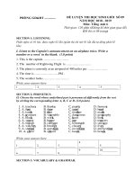 Đề luyện thi học sinh giỏi Tiếng anh 6 - Đề 09 - Năm học 2018-2019