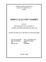 (Khóa luận tốt nghiệp quản trị nhân lực) đào tạo nhân lực tại công ty cổ phần tập đoàn sơn spentes việt nam 