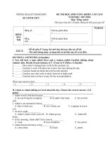 Đề thi năng khiếu Tiếng Anh 8 - Phòng GD-ĐT Thanh Sơn - NH 2017-2018