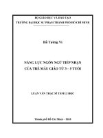 Năng Lực Ngôn Ngữ Tiếp Nhận Của Trẻ Mẫu Giáo Từ 3 - 5 Tuổi