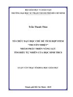Tổ chức dạy học chủ đề tích hợp stem truyền nhiệt nhằm phát triển năng lực tìm hiểu tự nhiên của học sinh THCS​ 