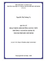 Quản Lý Hoạt Động Bồi Dưỡng Giảng Viên Trường Cao Đẳng Kinh Tế Thành Phố Hồ Chí Minh