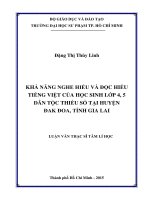 Khả Năng Nghe Hiểu Và Đọc Hiểu Tiếng Việt Của Học Sinh Lớp 4, 5 Dân Tộc Thiểu Số Tại Huyện Đak Đoa