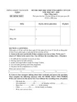 Đề thi năng khiếu Tiếng Anh 8 - Cụm 4 - Phòng GD-ĐT Thanh Sơn