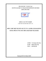 Điều Chế Một Số Dẫn Xuất Của Alpha-Mangostin Bằng Phản Ứng Oxy Hóa Baeyer-Villiger