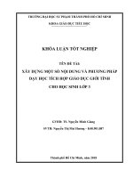 Xây dựng một số nội dung và phương pháp dạy học tích hợp giáo dục giới tính cho học sinh lớp 3 