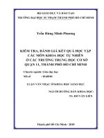 Kiểm tra, đánh giá kết quả học tập các môn khoa học tự nhiên ở các trường trung học cơ sở quận 11, thành phố hồ chí minh​ 