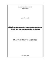 Đảm Bảo Quyền Con Người Trong Thi Hành Án Phạt Tù, Từ Thực Tiễn
