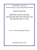 Biện pháp tổ chức trò chơi sân khấu hóa phát huy tính sáng tạo cho trẻ mẫu giáo 5   6 tuổi 