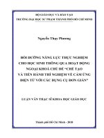 Bồi dưỡng năng lực thực nghiệm cho học sinh thông qua hoạt động ngoại khóa chủ đề chế tạo và tiến hành thí nghiệm về cảm ứng điện từ với các dụng cụ đơn giản​ 