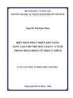 Biện Pháp Phát Triển Khả Năng Sáng Tạo Cho Trẻ Mẫu Giáo 5 - 6 Tuổi Trong Hoạt Động Vẽ Theo Ý Thích