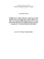 Nghiên cứu thực trạng và đề xuất giải pháp nâng cao hiệu quả thực hiện các thủ tục hành chính trong quản lý đất đai ở chi nhánh văn phòng đăng ký đất đai quận 7 