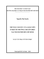 Trí tuệ cảm xúc của giáo viên ở một số trường chuyên biệt tại thành phố hồ chí minh 