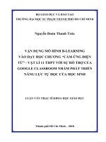 Vận dụng mô hình b learning vào dạy học chương cảm ứng điện từ   vật lí 11 THPT với sự hỗ trợ của google classroom nhằm phát triển năng lực tự học của học sinh​ 