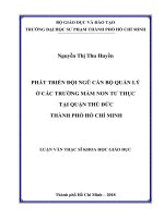 Phát Triển Đội Ngũ Cán Bộ Quản Lý Ở Các Trường Mầm Non Tư Thục Tại Quận Thủ Đức Thành Phố