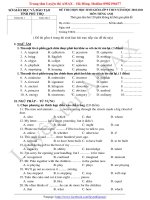 Đề thi chọn học sinh giỏi Tiếng Anh 9 - Tỉnh Phú Thọ năm 2010 - 2011