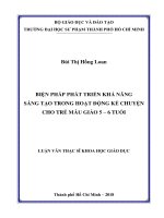 Biện Pháp Phát Triển Khả Năng Sáng Tạo Trong Hoạt Động Kể Chuyện Cho Trẻ Mẫu Giáo 5 - 6 Tuổi
