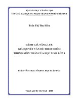 Đánh giá năng lực giải quyết vấn đề theo nhóm trong môn toán của học sinh lớp 4 