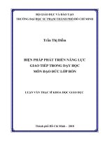 Biện pháp phát triển năng lực giao tiếp trong dạy học môn đạo đức lớp bốn 