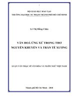 Văn hóa ứng xử trong thơ nguyễn khuyến và trần tế xương 