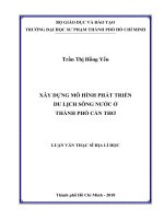 Xây dựng mô hình phát triển du lịch sông nước ở thành phố cần thơ 