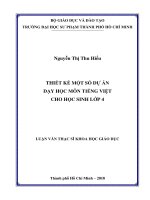 Thiết Kế Một Số Dự Án Dạy Học Môn Tiếng Việt Cho Học Sinh Lớp 4