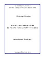 Bài toán biên hai điểm cho hệ phương trình vi phân tuyến tính 