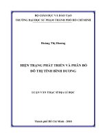 Hiện Trạng Phát Triển Và Phân Bố Đô Thị Tỉnh Bình Dương