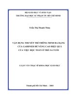 Vận dụng thuyết trí thông minh đa dạng của gardner để nâng cao hiệu quả của việc học toán ở trẻ 5   6 tuổi​ 