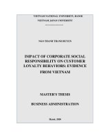 Impact of corporate social responsibility on customer loyalty behaviors evidence from vietnam 